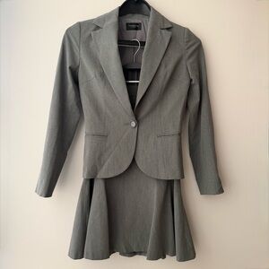 Gray Blazer and Skirt Set | Made in Japan